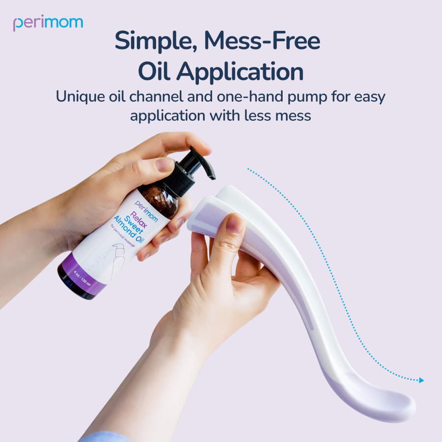 Complete Perimom Ultimate Bundle: Perineal Massager and premium massage oil for labor preparation
