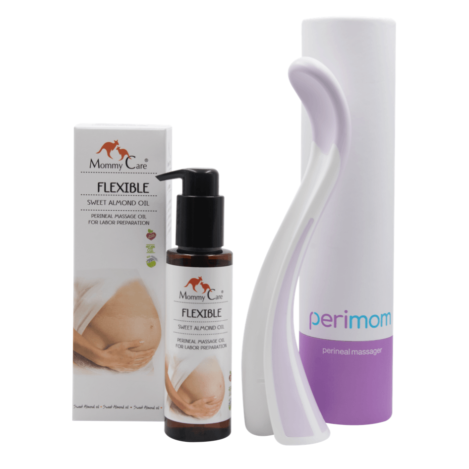 Perimom Perineal Massager + Perineal Massage Oil.